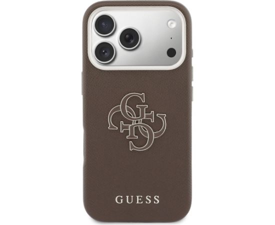 Guess FW Resin Logo Case Aizsargapvalks priekš iPhone 17 Pro / brūns Neoriģinālie Maciņi