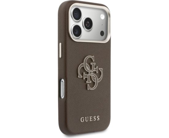 Guess FW Resin Logo Case Aizsargapvalks priekš iPhone 17 Pro / brūns Neoriģinālie Maciņi