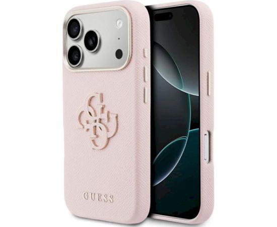 Case Guess FW Resin Logo Aizsargapvalks priekš iPhone 17 Pro / rozā Neoriģinālie Maciņi