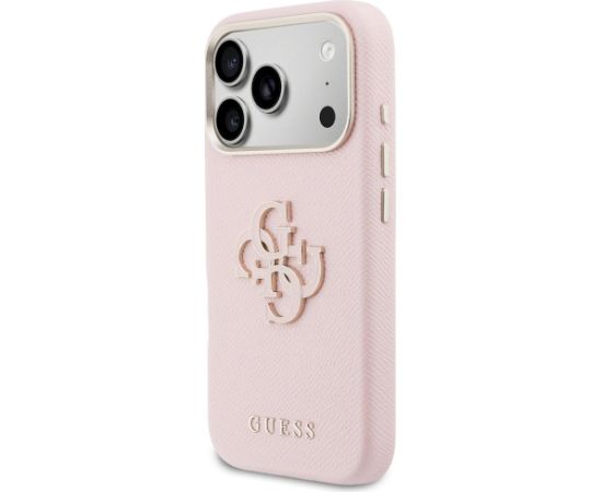 Case Guess FW Resin Logo Aizsargapvalks priekš iPhone 17 Pro / rozā Neoriģinālie Maciņi