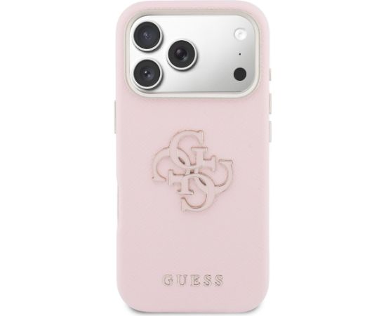 Case Guess FW Resin Logo Aizsargapvalks priekš iPhone 17 Pro / rozā Neoriģinālie Maciņi