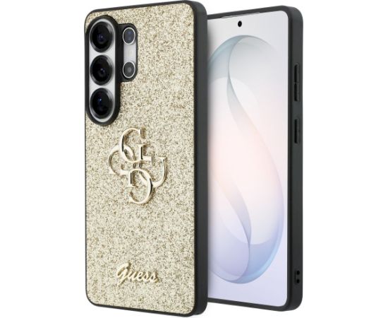 Case Guess Fixed Glitter Big 4G Metal Logo Aizsargapvalks priekš Samsung Galaxy S26 Ultra / zelta Neoriģinālie Maciņi