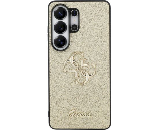Case Guess Fixed Glitter Big 4G Metal Logo Aizsargapvalks priekš Samsung Galaxy S26 Ultra / zelta Neoriģinālie Maciņi
