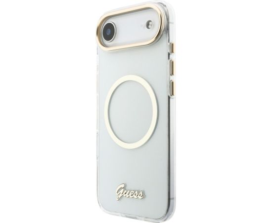 Case Guess IML Script Metal MagSafe Aizsargapvalks priekš iPhone 17 Air / caurspīdīgs Neoriģinālie Maciņi