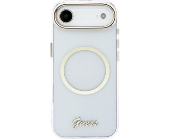 Case Guess IML Script Metal MagSafe Aizsargapvalks priekš iPhone 17 Air / caurspīdīgs Neoriģinālie Maciņi