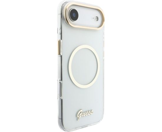 Case Guess IML Script Metal MagSafe Aizsargapvalks priekš iPhone 17 Air / caurspīdīgs Neoriģinālie Maciņi