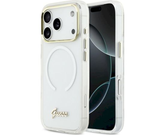 Guess IML Gradient Script Metal MagSafe Защитный чехол для iPhone 17 Pro Max / чёрный Чехлы - альтернативные