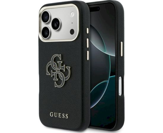 Case Guess FW Resin Logo Aizsargapvalks priekš iPhone 17 Pro / melns Neoriģinālie Maciņi