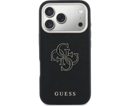 Case Guess FW Resin Logo Aizsargapvalks priekš iPhone 17 Pro / melns Neoriģinālie Maciņi