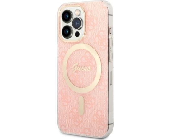 Guess Set GUBPP13XH4EACSP Case+ Charger Aizsargapvalks priekš iPhone 13 Pro Max / rozā Neoriģinālie Maciņi