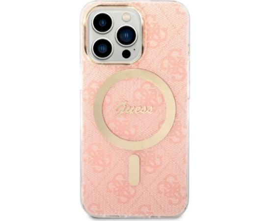 Guess Set GUBPP13XH4EACSP Case+ Charger Aizsargapvalks priekš iPhone 13 Pro Max / rozā Neoriģinālie Maciņi