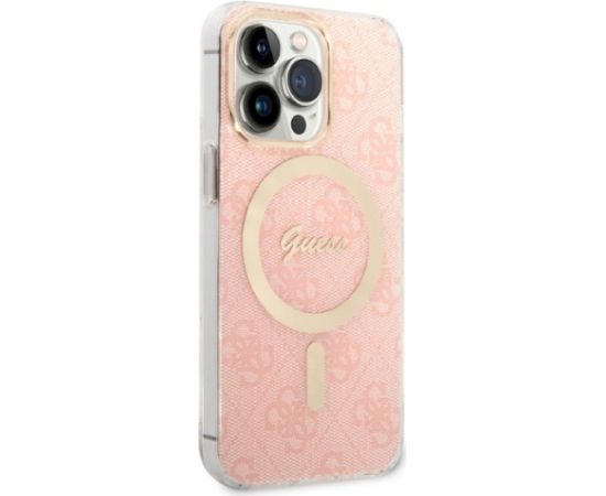 Guess Set GUBPP13XH4EACSP Case+ Charger Aizsargapvalks priekš iPhone 13 Pro Max / rozā Neoriģinālie Maciņi