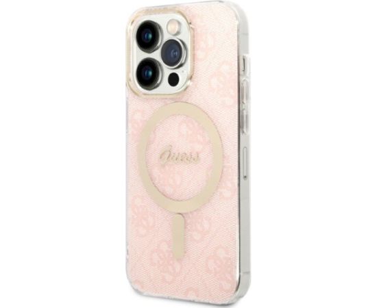 Guess Set GUBPP14LH4EACSP Aizsargapvalks un lādētājs priekš iPhone 14 Pro 6,1" / rozā Neoriģinālie Maciņi