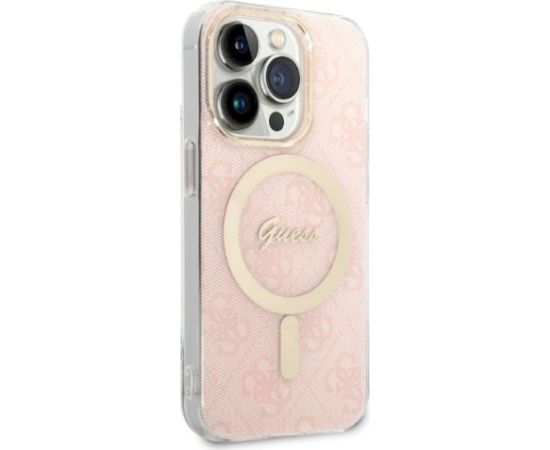 Guess Set GUBPP14LH4EACSP Aizsargapvalks un lādētājs priekš iPhone 14 Pro 6,1" / rozā Neoriģinālie Maciņi