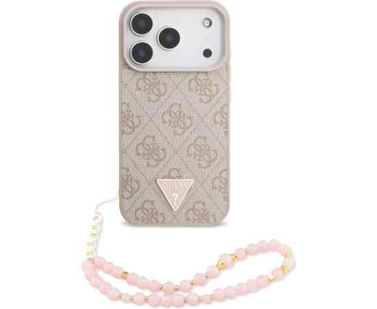 Guess 4G Strap Triangle Logo MagSafe Aizsargapvalks priekš iPhone 17 Pro / rozā Neoriģinālie Maciņi