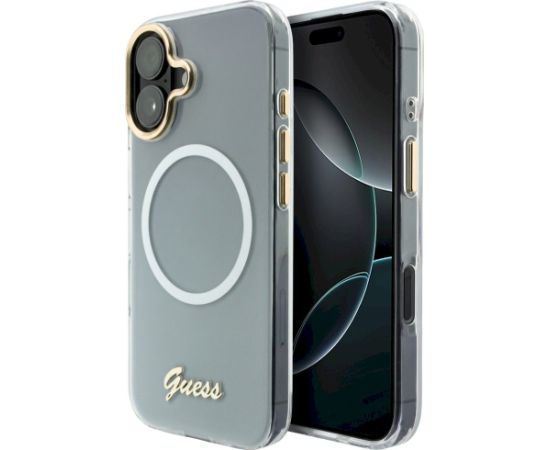 Case Guess IML Gradient Script Metal MagSafe Защитный чехол для iPhone 17 / белый Чехлы - альтернативные