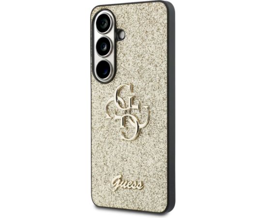Case Guess Fixed Glitter Big 4G Metal Logo Aizsargapvalks priekš Samsung Galaxy S26 / zelta Neoriģinālie Maciņi