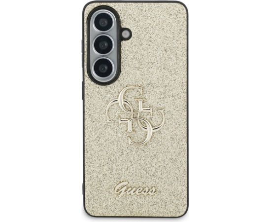 Case Guess Fixed Glitter Big 4G Metal Logo Aizsargapvalks priekš Samsung Galaxy S26 / zelta Neoriģinālie Maciņi