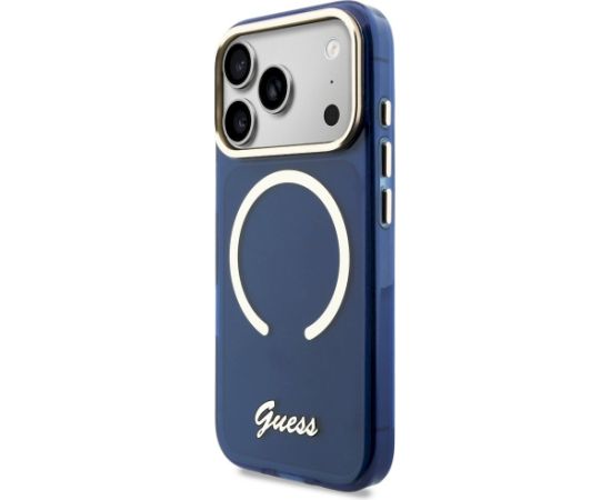 Case Guess IML Script Metal MagSafe Защитный чехол для iPhone 17 Pro Max / синий Чехлы - альтернативные