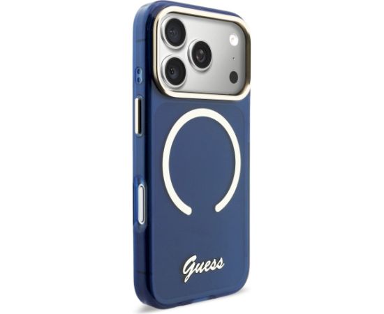Case Guess IML Script Metal MagSafe Защитный чехол для iPhone 17 Pro Max / синий Чехлы - альтернативные