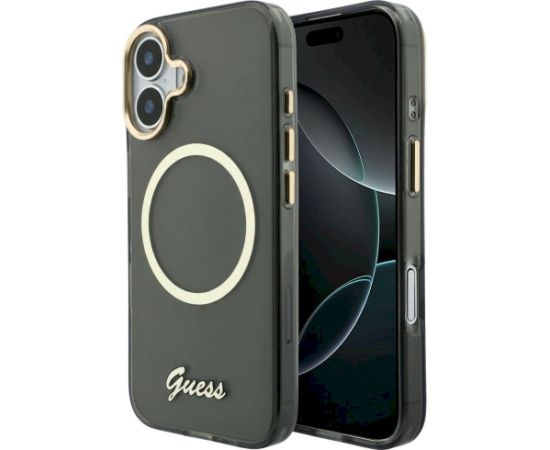 Case Guess IML Script Metal MagSafe Защитный чехол для iPhone 17 / чёрный Чехлы - альтернативные