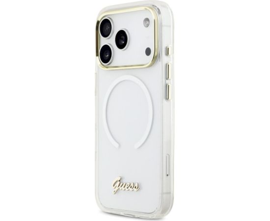 Guess IML Gradient Script Metal MagSafe Защитный чехол для iPhone 17 Pro / белый Чехлы - альтернативные