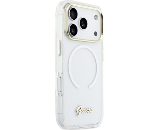 Guess IML Gradient Script Metal MagSafe Защитный чехол для iPhone 17 Pro / белый Чехлы - альтернативные