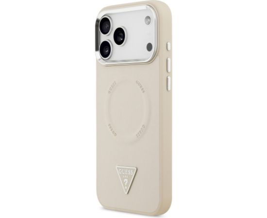 Guess Triangle Logo MagSafe Case Aizsargapvalks priekš iPhone 17 Pro / bēšs Neoriģinālie Maciņi