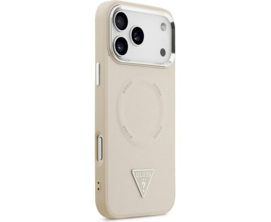 Guess Triangle Logo MagSafe Case Aizsargapvalks priekš iPhone 17 Pro / bēšs Neoriģinālie Maciņi
