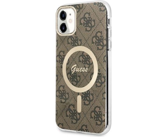 Guess Set GUBPN61H4EACSW Case+ Charger Aizsargapvalks priekš iPhone 11 6,1" / brūns Neoriģinālie Maciņi