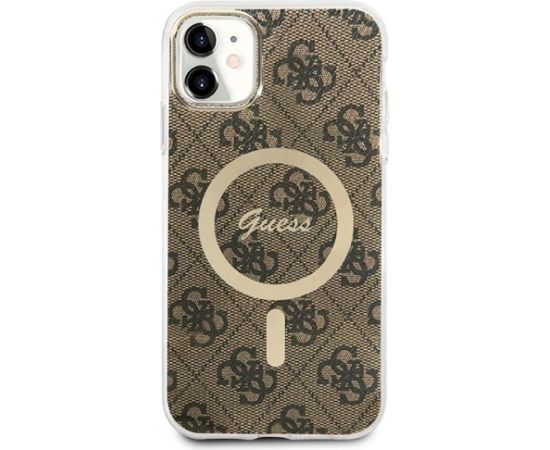 Guess Set GUBPN61H4EACSW Case+ Charger Aizsargapvalks priekš iPhone 11 6,1" / brūns Neoriģinālie Maciņi