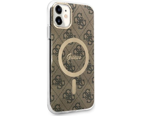 Guess Set GUBPN61H4EACSW Case+ Charger Aizsargapvalks priekš iPhone 11 6,1" / brūns Neoriģinālie Maciņi