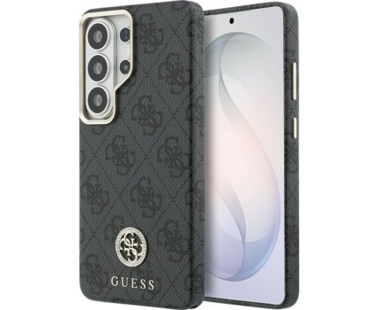 Guess 4G Rhinestone Round Logo MagSafe Aizsargapvalks priekš Samsung Galaxy S26 Ultra / melns Neoriģinālie Maciņi