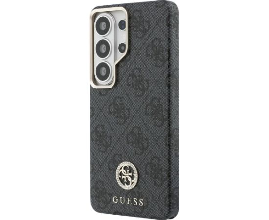 Guess 4G Rhinestone Round Logo MagSafe Aizsargapvalks priekš Samsung Galaxy S26 Ultra / melns Neoriģinālie Maciņi