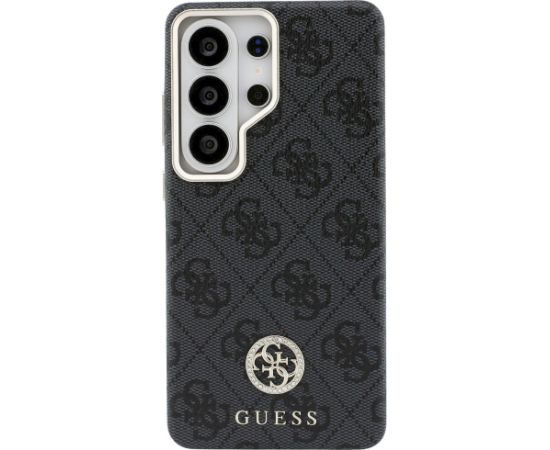 Guess 4G Rhinestone Round Logo MagSafe Aizsargapvalks priekš Samsung Galaxy S26 Ultra / melns Neoriģinālie Maciņi