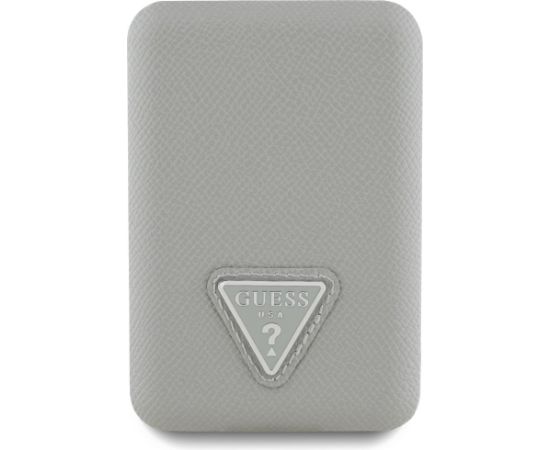 Power Bank Guess Grained Triangle Uzlādes akumulators 5000mAh 15W USB-C MagSafe Inductive / bēšs Power Banks