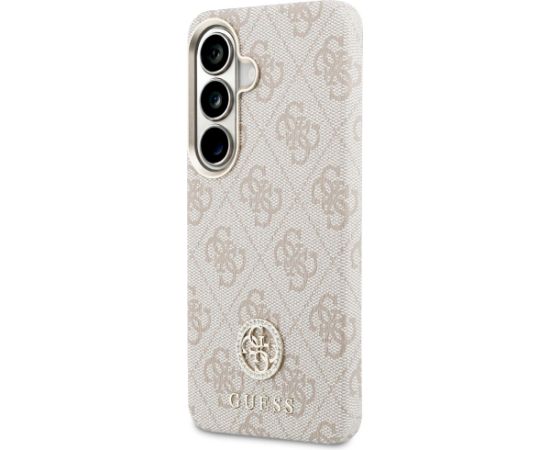 Case Guess 4G Rhinestone Round Logo MagSafe Aizsargapvalks priekš Samsung Galaxy S26 / rozā Neoriģinālie Maciņi