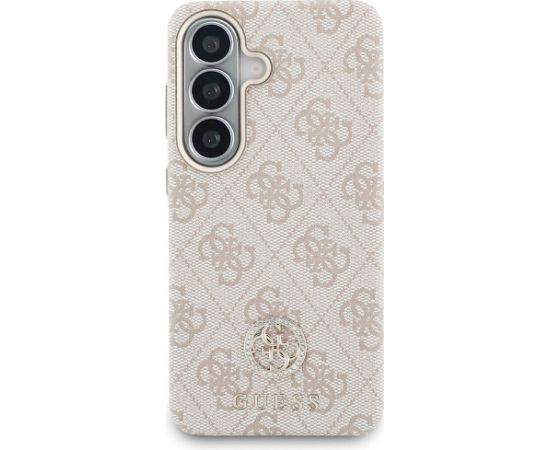 Case Guess 4G Rhinestone Round Logo MagSafe Aizsargapvalks priekš Samsung Galaxy S26 / rozā Neoriģinālie Maciņi