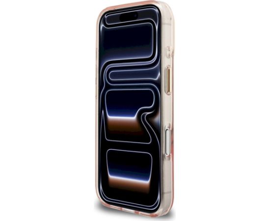 Case Guess IML Script Metal MagSafe Aizsargapvalks priekš iPhone 17 Pro / rozā Neoriģinālie Maciņi