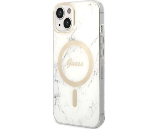Guess Set GUBPP14SHMEACSH Aizsargapvalks + lādētājs priekš iPhone 14/15/13 6,1" / balts Neoriģinālie Maciņi