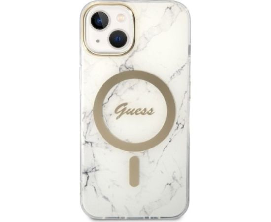 Guess Set GUBPP14SHMEACSH Aizsargapvalks + lādētājs priekš iPhone 14/15/13 6,1" / balts Neoriģinālie Maciņi