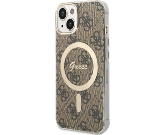 Guess Set GUBPP14SH4EACSW Aizsargapvalks priekš iPhone 14 / 15 / 13 6,1" / brūns Neoriģinālie Maciņi