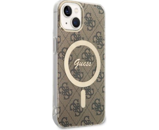 Guess Set GUBPP14SH4EACSW Aizsargapvalks priekš iPhone 14 / 15 / 13 6,1" / brūns Neoriģinālie Maciņi