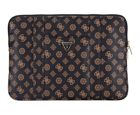 Guess Sleeve 14" Peony Pocket Triangle Klēpjdatora maciņš / melns Somas portatīvajiem datoriem