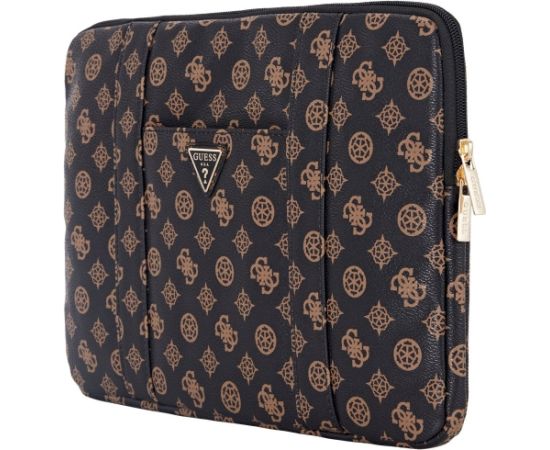 Guess Sleeve 14" Peony Pocket Triangle Klēpjdatora maciņš / melns Somas portatīvajiem datoriem