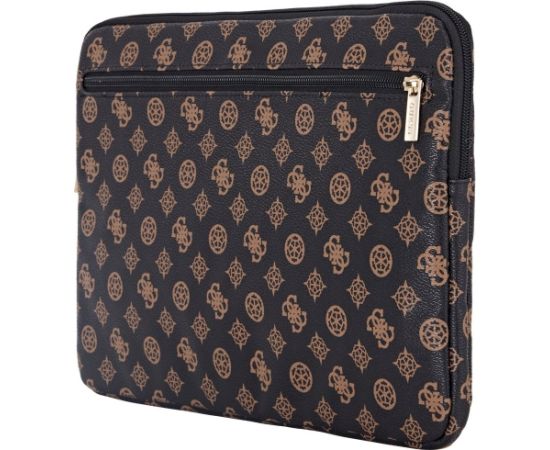Guess Sleeve 14" Peony Pocket Triangle Klēpjdatora maciņš / melns Somas portatīvajiem datoriem