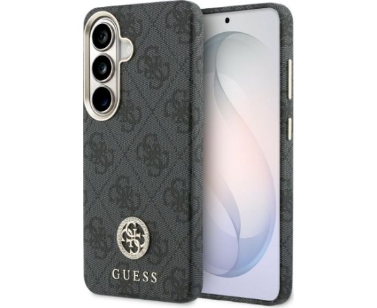 Guess 4G Rhinestone Round Logo MagSafe Aizsargapvalks priekš Samsung Galaxy S26 / melns Neoriģinālie Maciņi