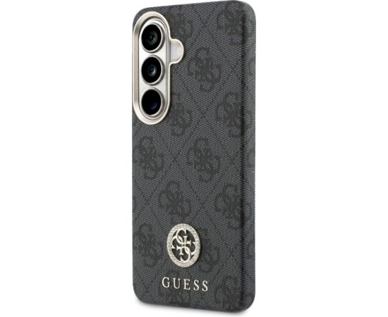 Guess 4G Rhinestone Round Logo MagSafe Aizsargapvalks priekš Samsung Galaxy S26 / melns Neoriģinālie Maciņi