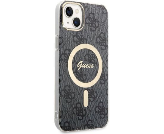 Guess Set GUBPP14MH4EACSK Case+ Charger Aizsargapvalks un lādētājs priekš iPhone 14 Plus / 15 Plus 6.7" / melns Neoriģinālie Maciņi