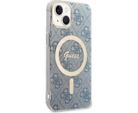 Guess Set GUBPP14MH4EACSB Aizsargapvalks un lādētājs priekš iPhone 14 Plus / 15 Plus 6.7" / zils Neoriģinālie Maciņi